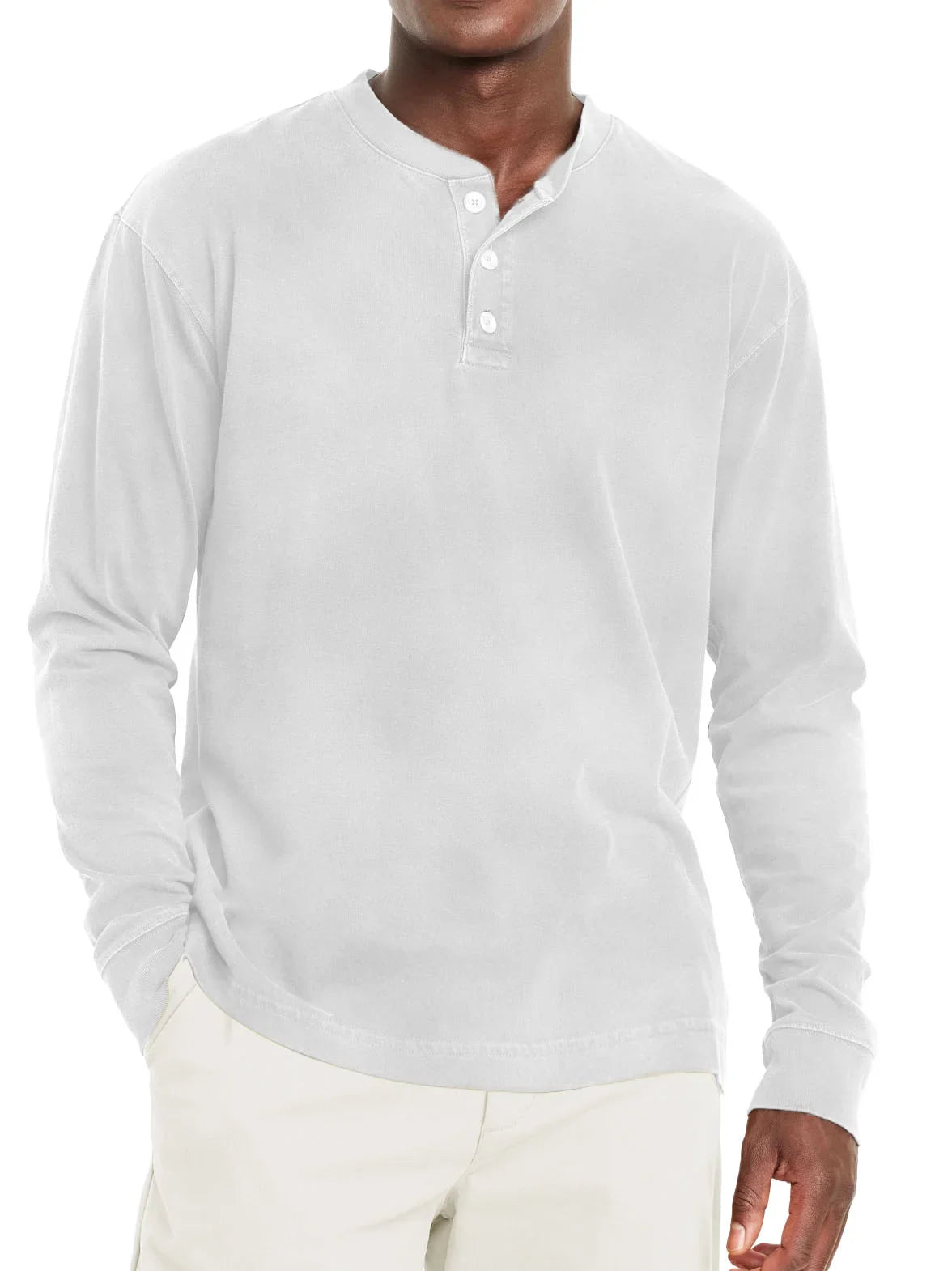 Henley t-shirt met lange mouwen voor heren