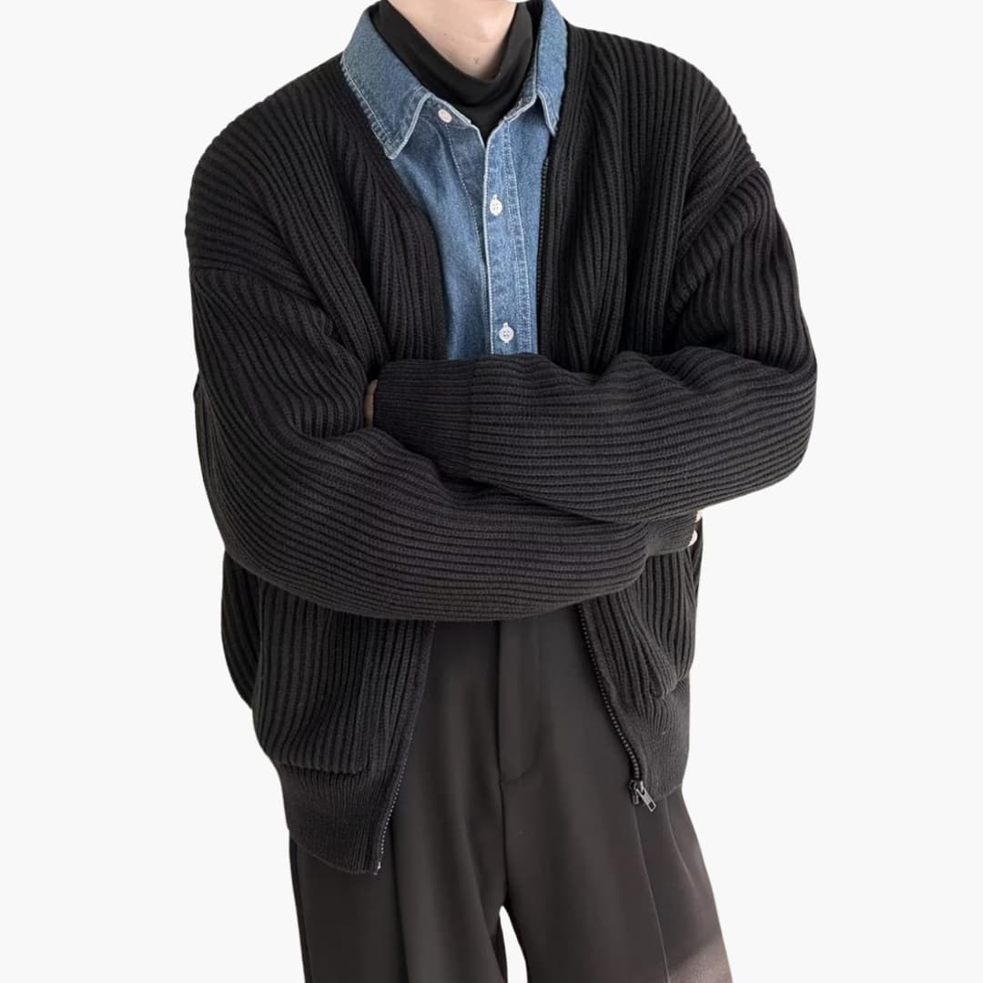 Daniel | Trendy Trui met Open Voorzijde