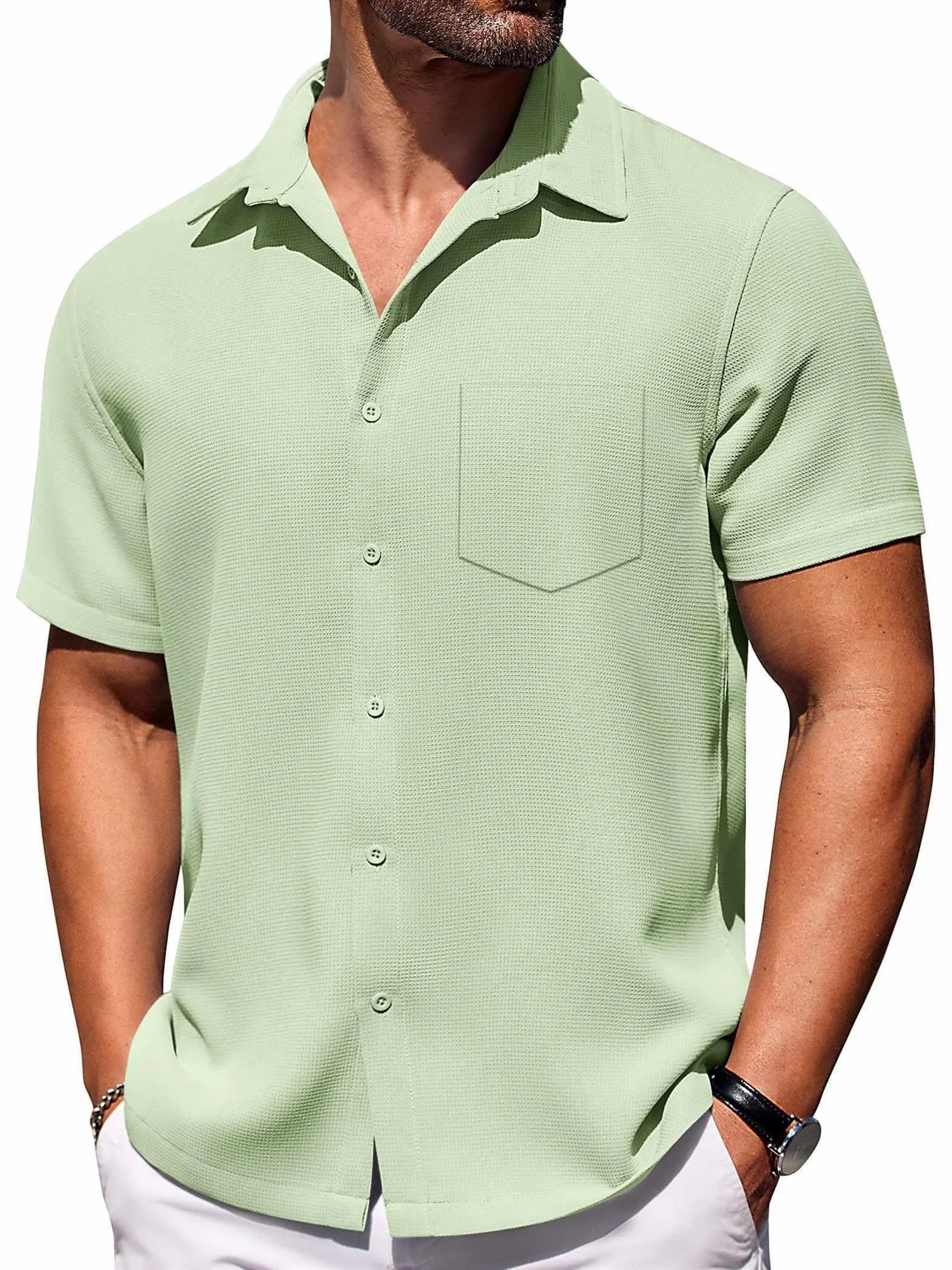Lichtgewicht zomershirt met korte mouwen voor heren