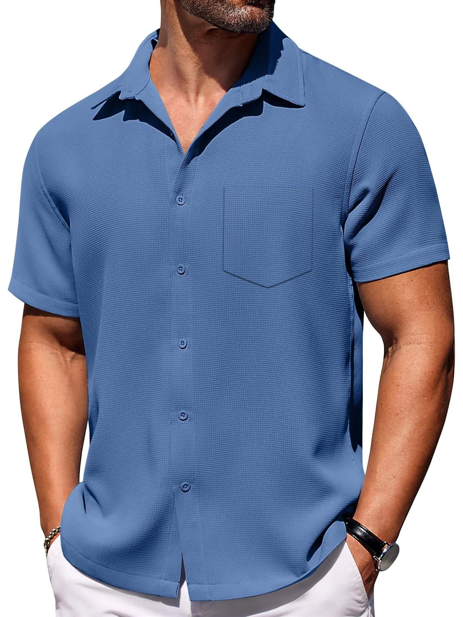 Lichtgewicht zomershirt met korte mouwen voor heren