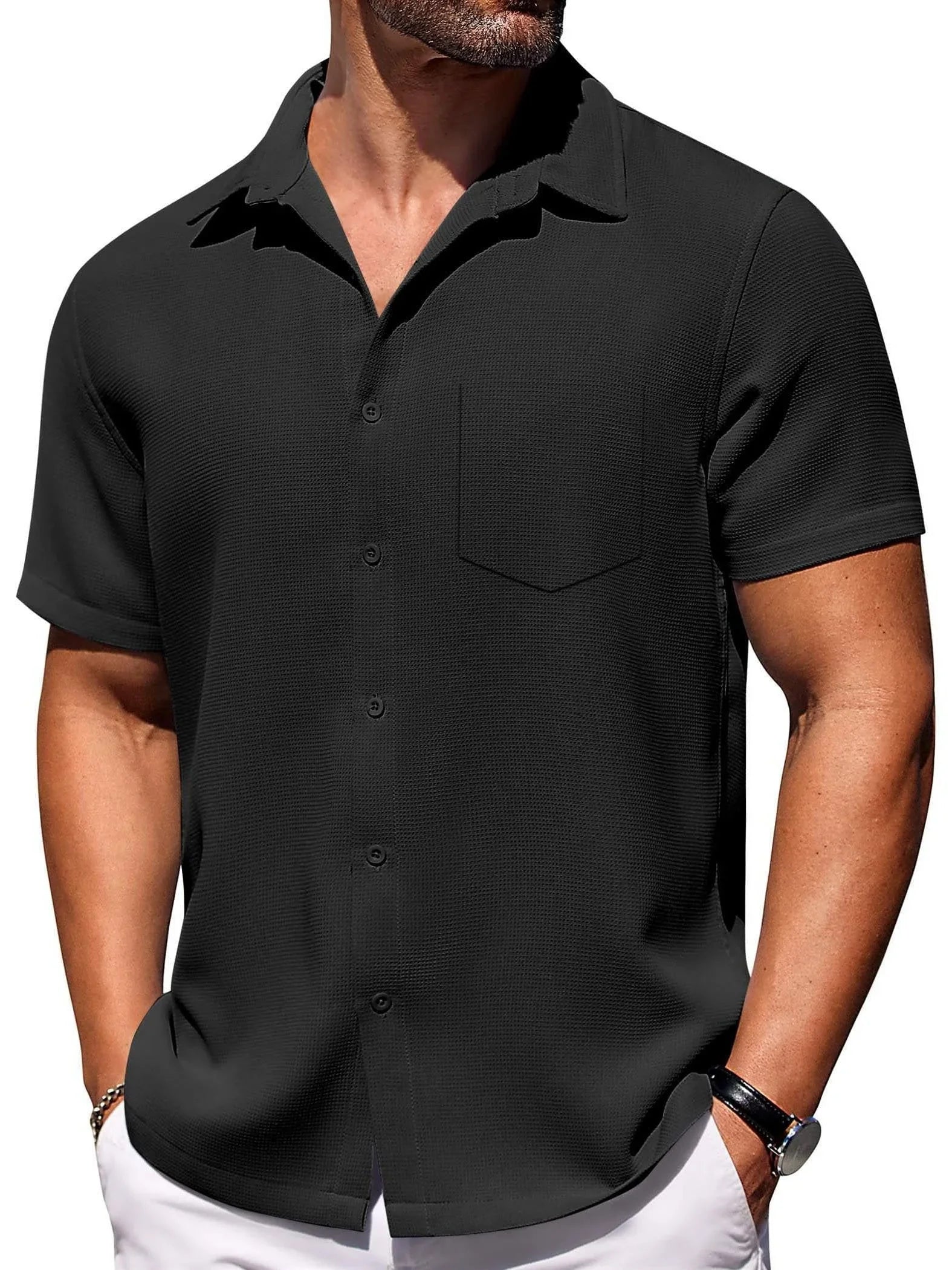 Lichtgewicht zomershirt met korte mouwen voor heren