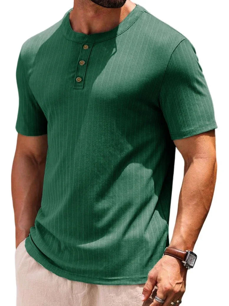 Casual T-shirt met knoopjes voor Mannen