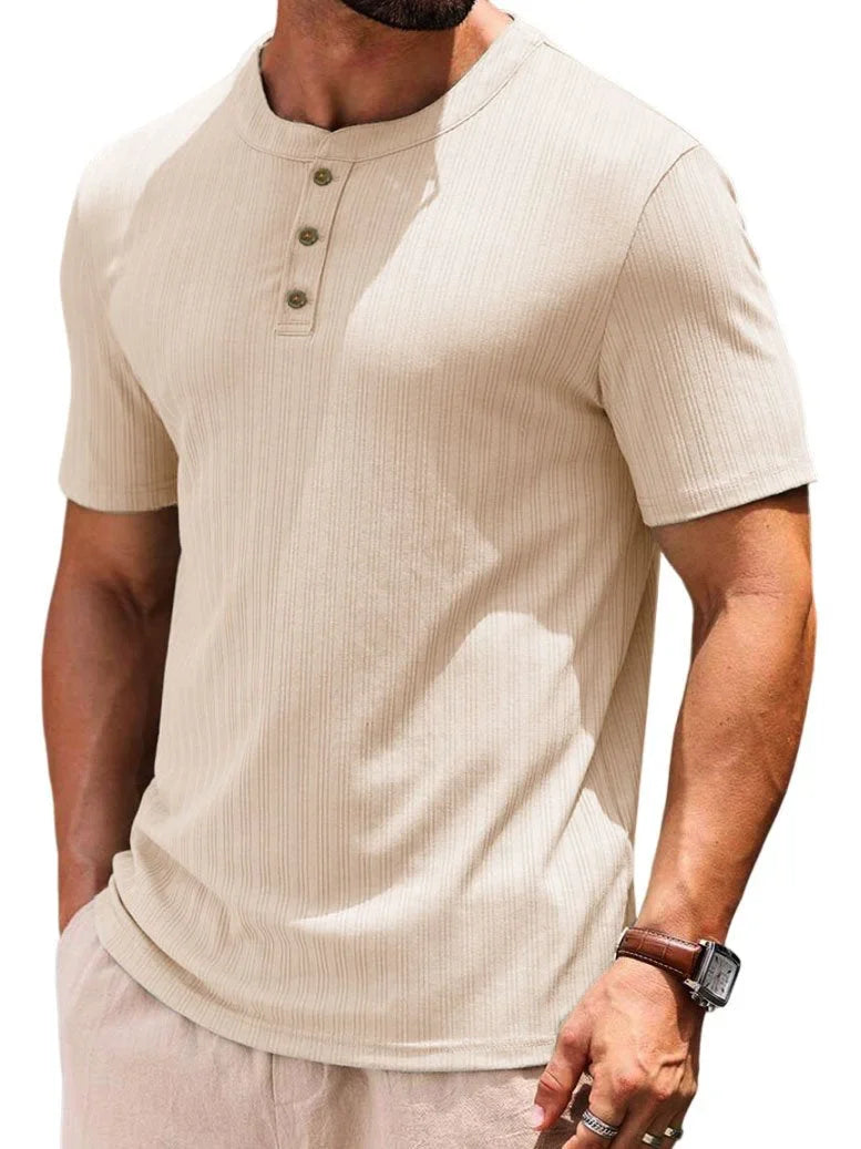 Casual T-shirt met knoopjes voor Mannen