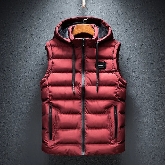 Heren Mode Warme Hooded Waistcoat
