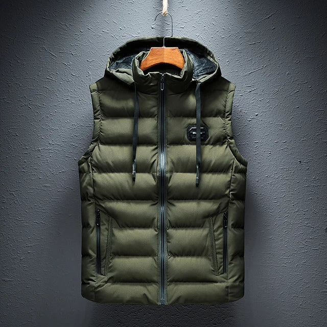 Heren Mode Warme Hooded Waistcoat