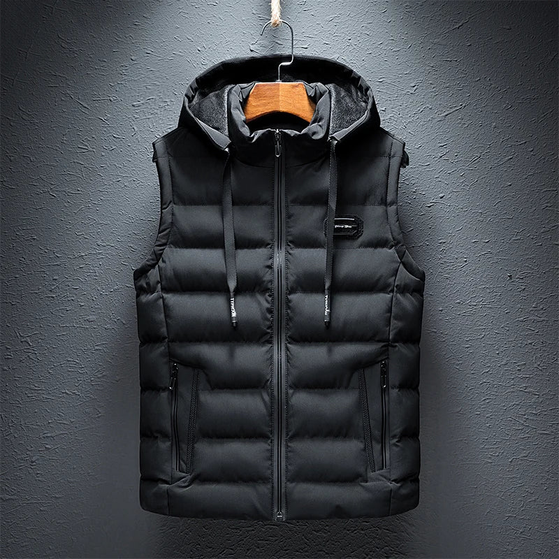 Heren Mode Warme Hooded Waistcoat