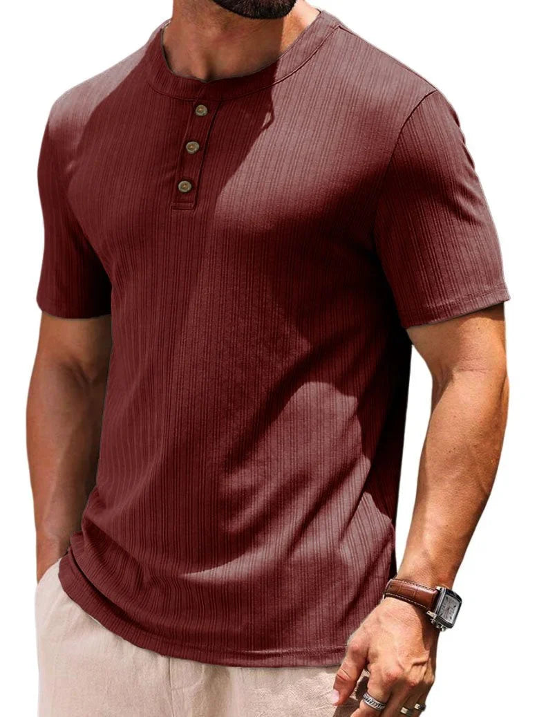 Casual T-shirt met knoopjes voor Mannen