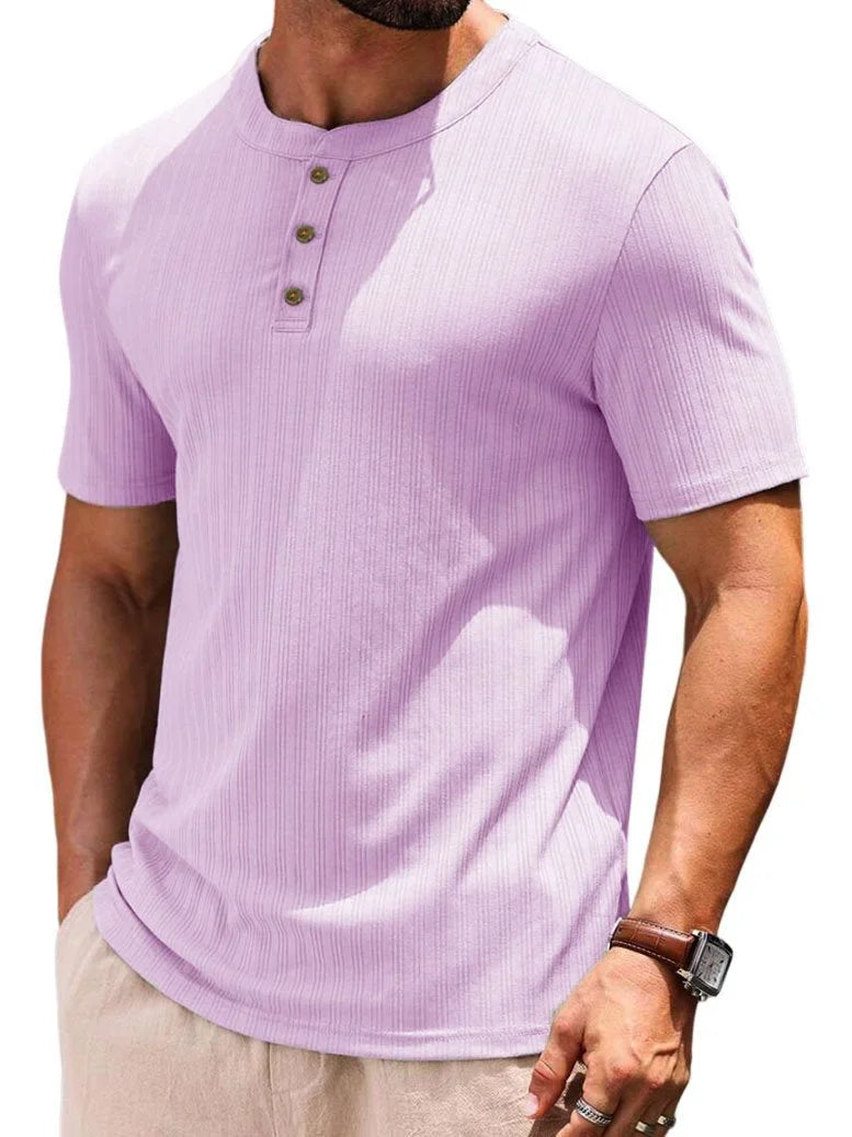 Casual T-shirt met knoopjes voor Mannen