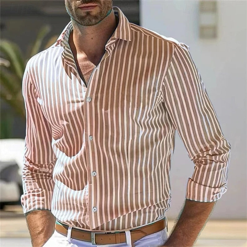 Bart - Casual Gestreept Herenshirt