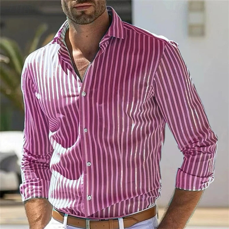 Bart - Casual Gestreept Herenshirt