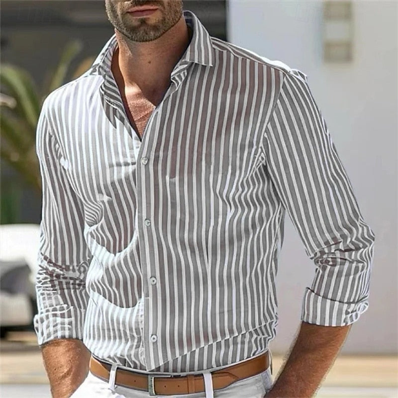 Bart - Casual Gestreept Herenshirt
