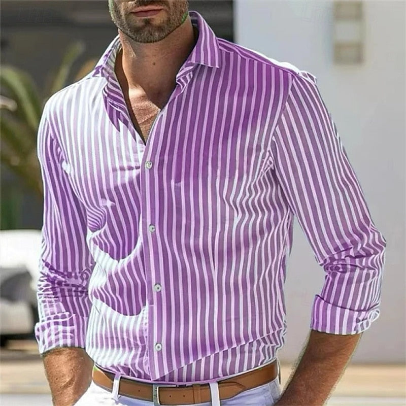 Bart - Casual Gestreept Herenshirt