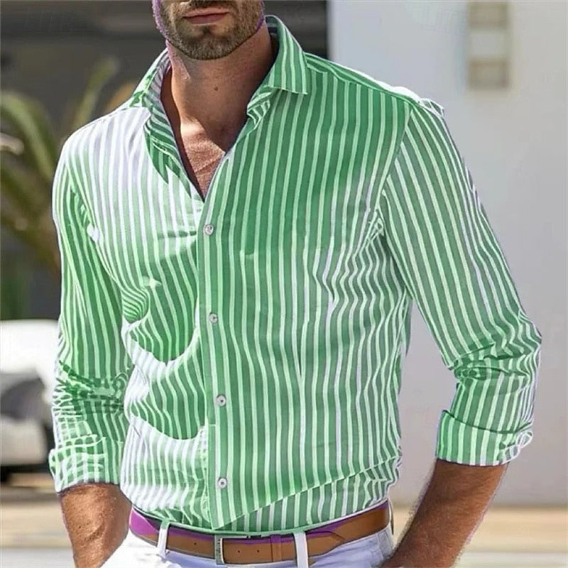 Bart - Casual Gestreept Herenshirt