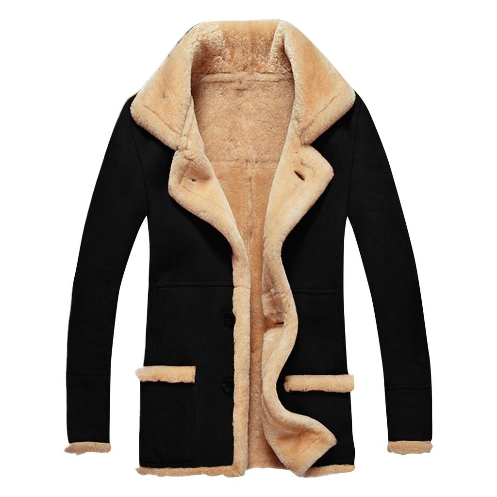 Heren verdikte suede fleece jas