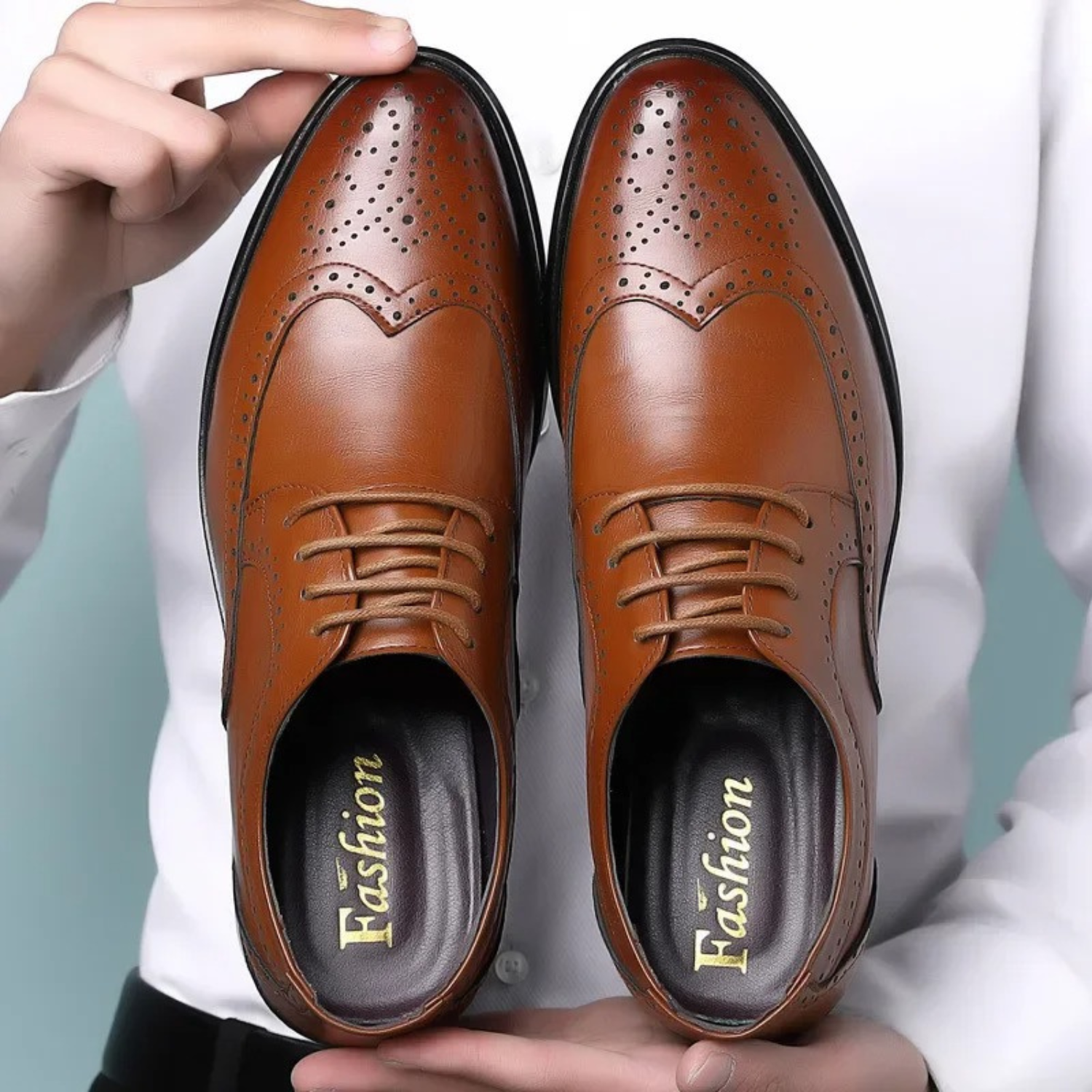 Brogue Kostuum Schoenen Heren van Kalfsleer