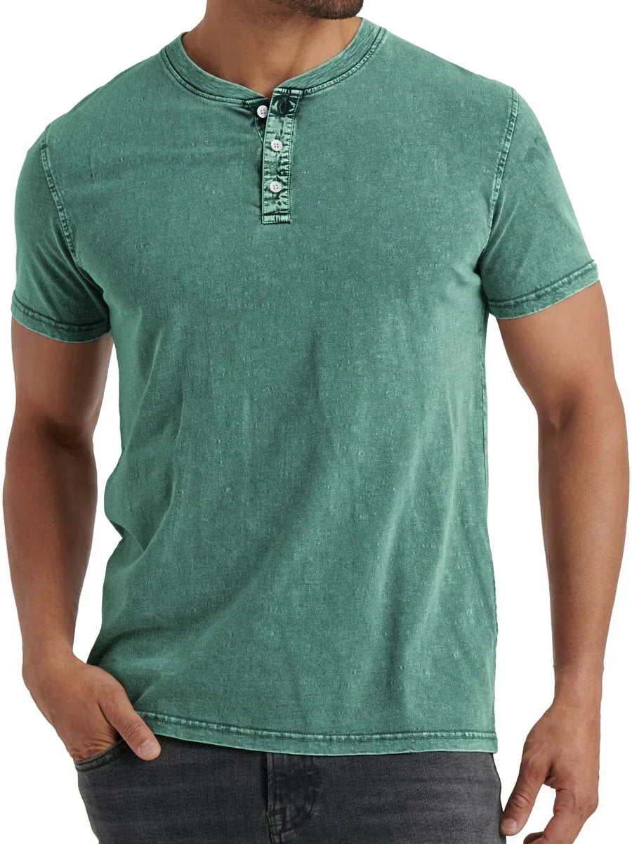 Ademend Henley T-Shirt voor Mannen
