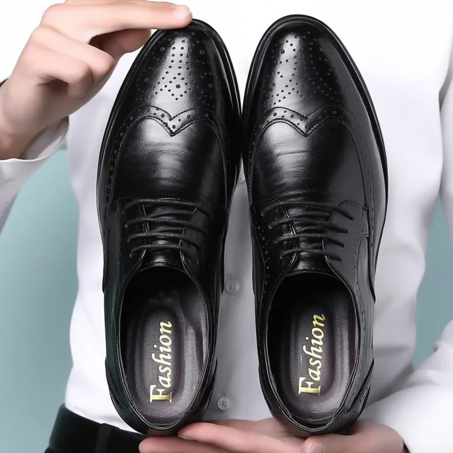 Brogue Kostuum Schoenen Heren van Kalfsleer