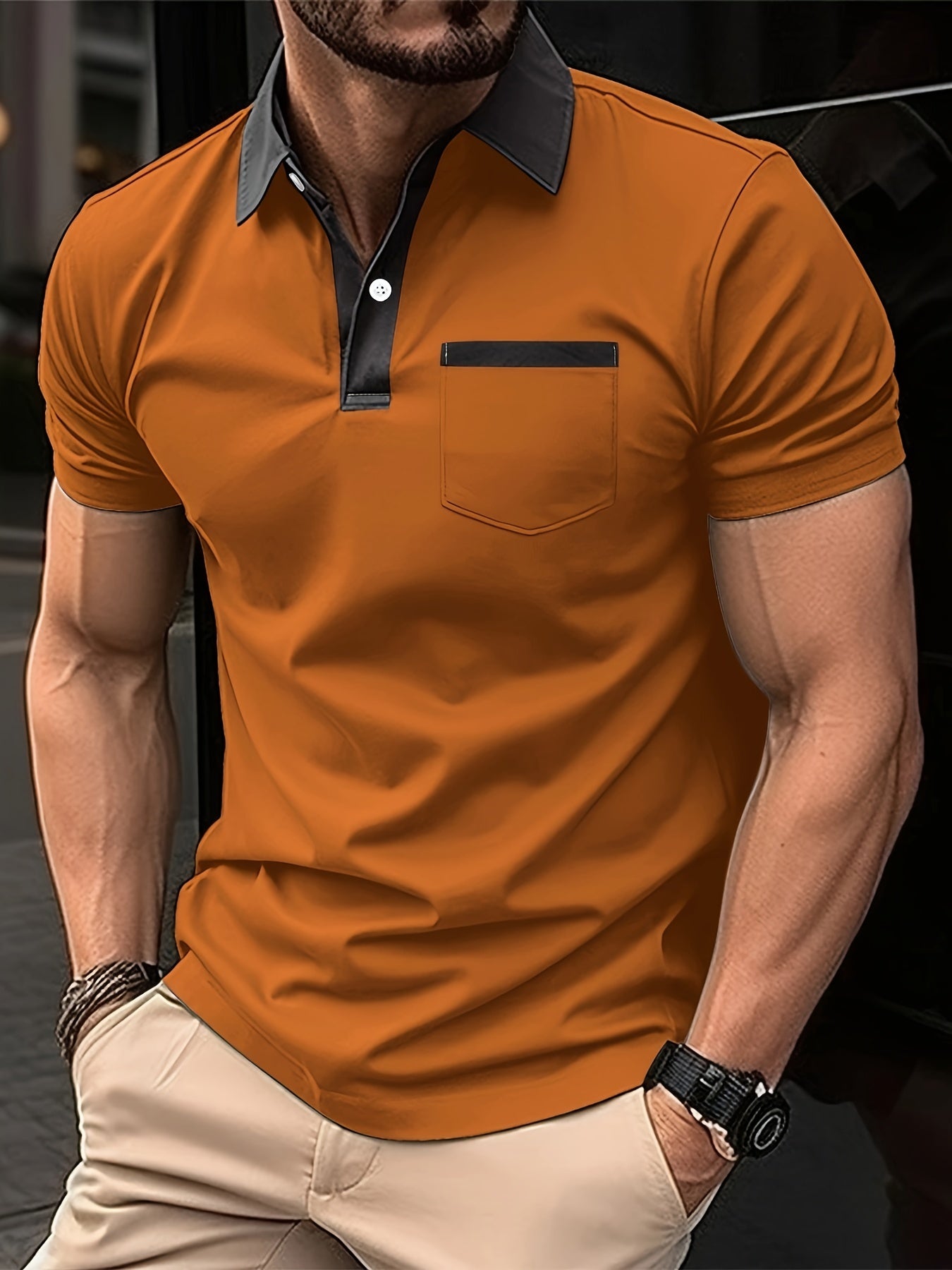 Stijlvol Heren Katoen Polo Shirt met Korte Mouwen voor Golf