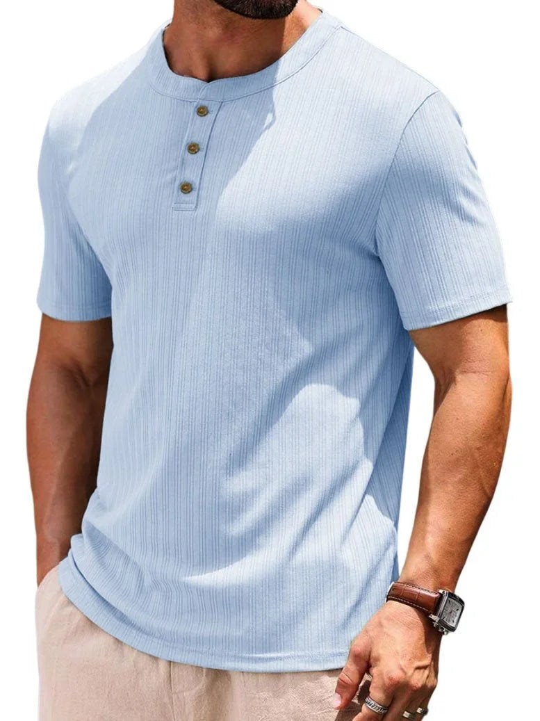 Casual T-shirt met knoopjes voor Mannen
