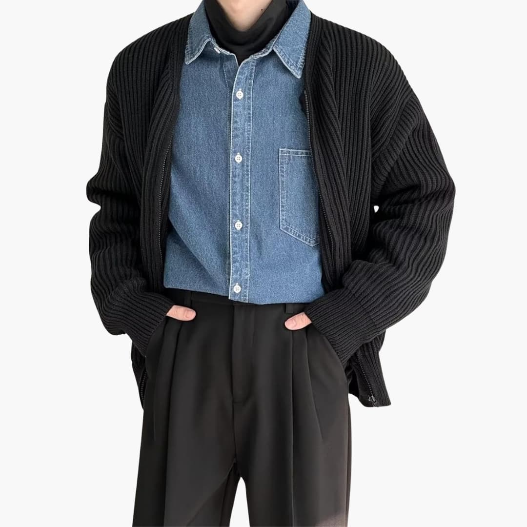 Daniel | Trendy Trui met Open Voorzijde