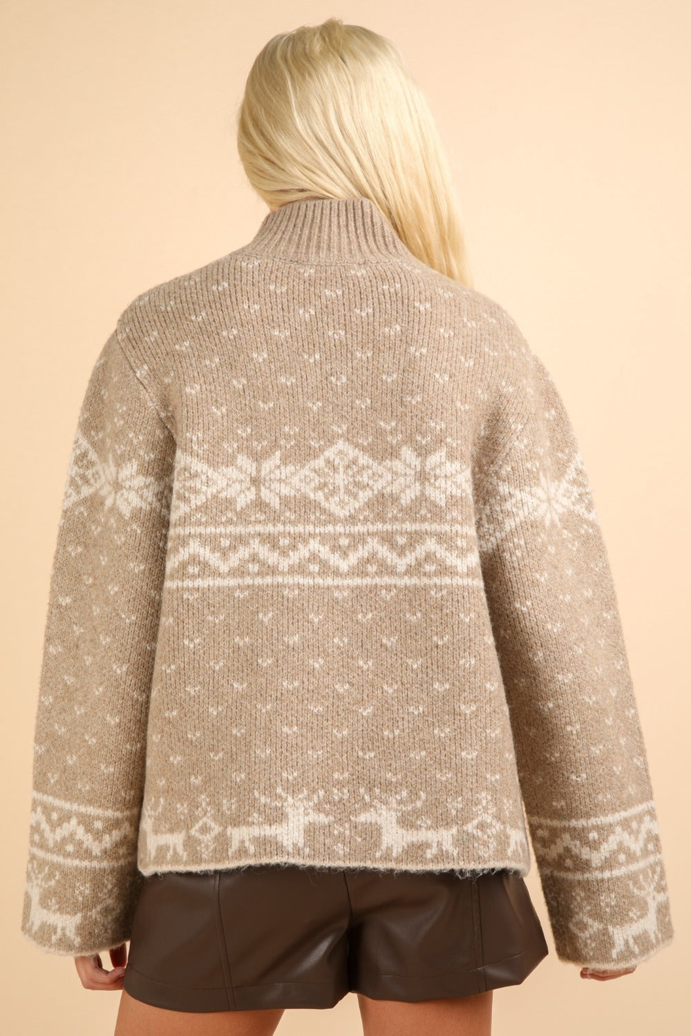 Beige Kerst Sweater voor Dames