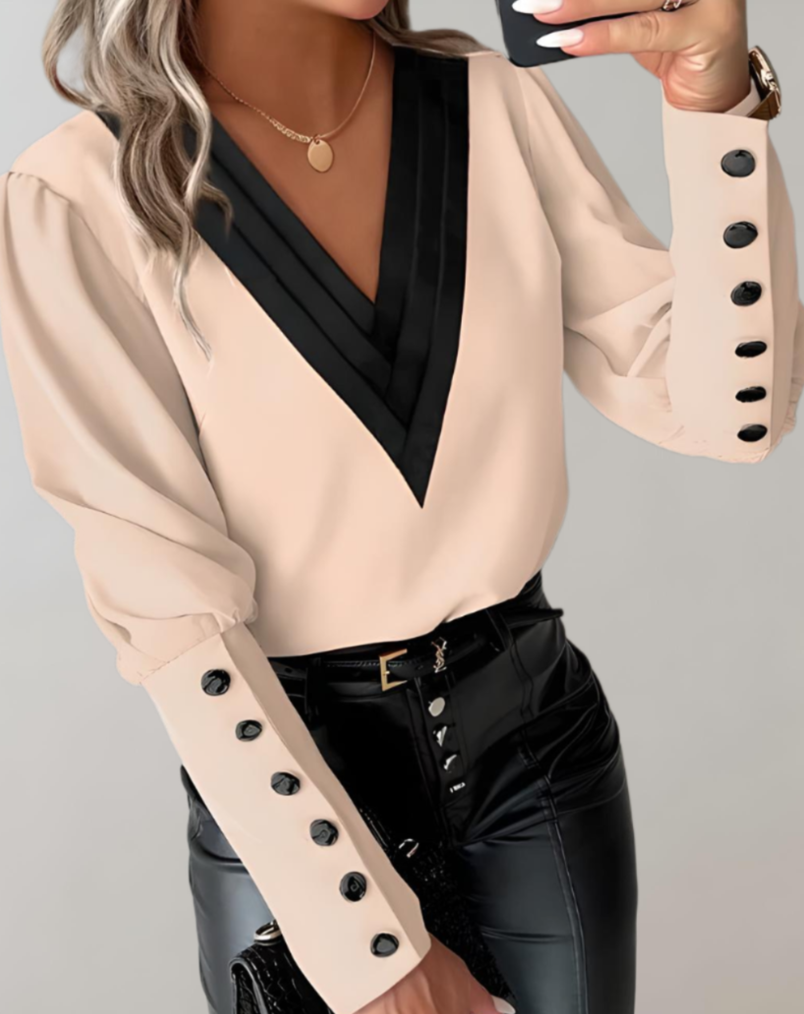 Nova - Trendy Longsleeve Top Met V-Hals