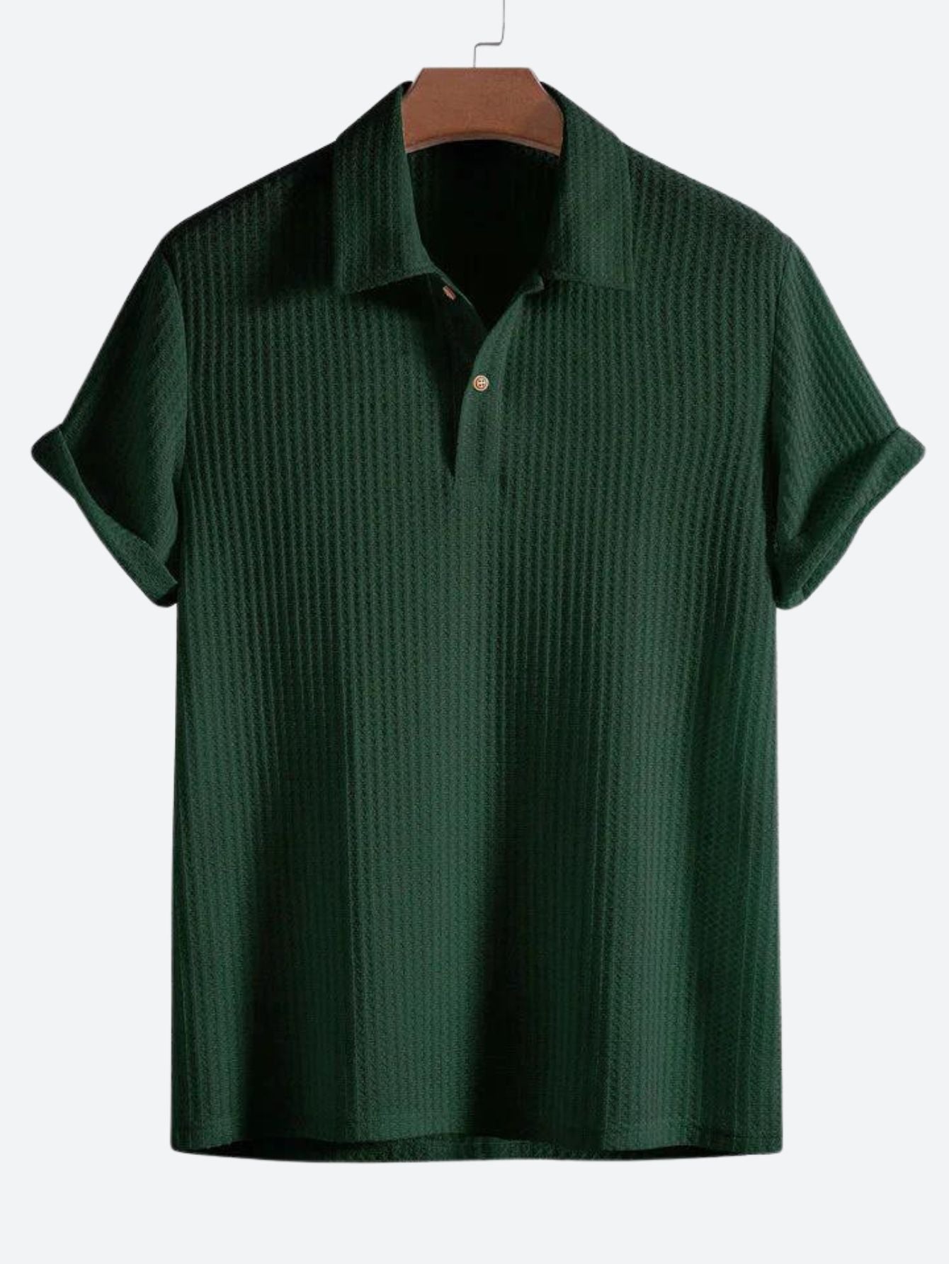 Gezellige Gebreide Wafel Polo Shirt voor Heren