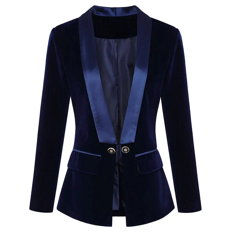 Fluwelen Smoking Blazer met Satijnen Revers