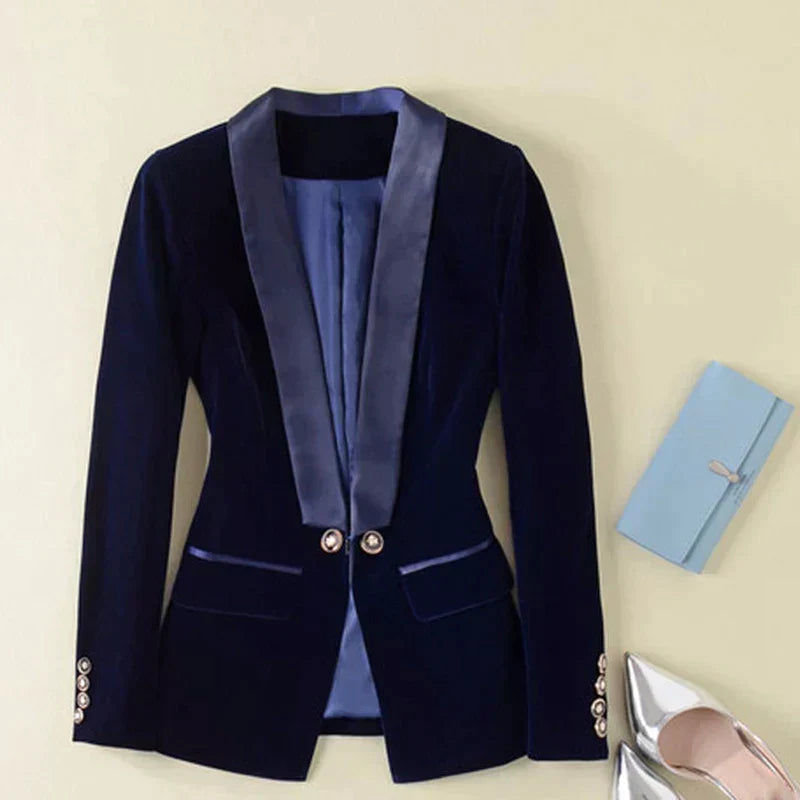 Fluwelen Smoking Blazer met Satijnen Revers