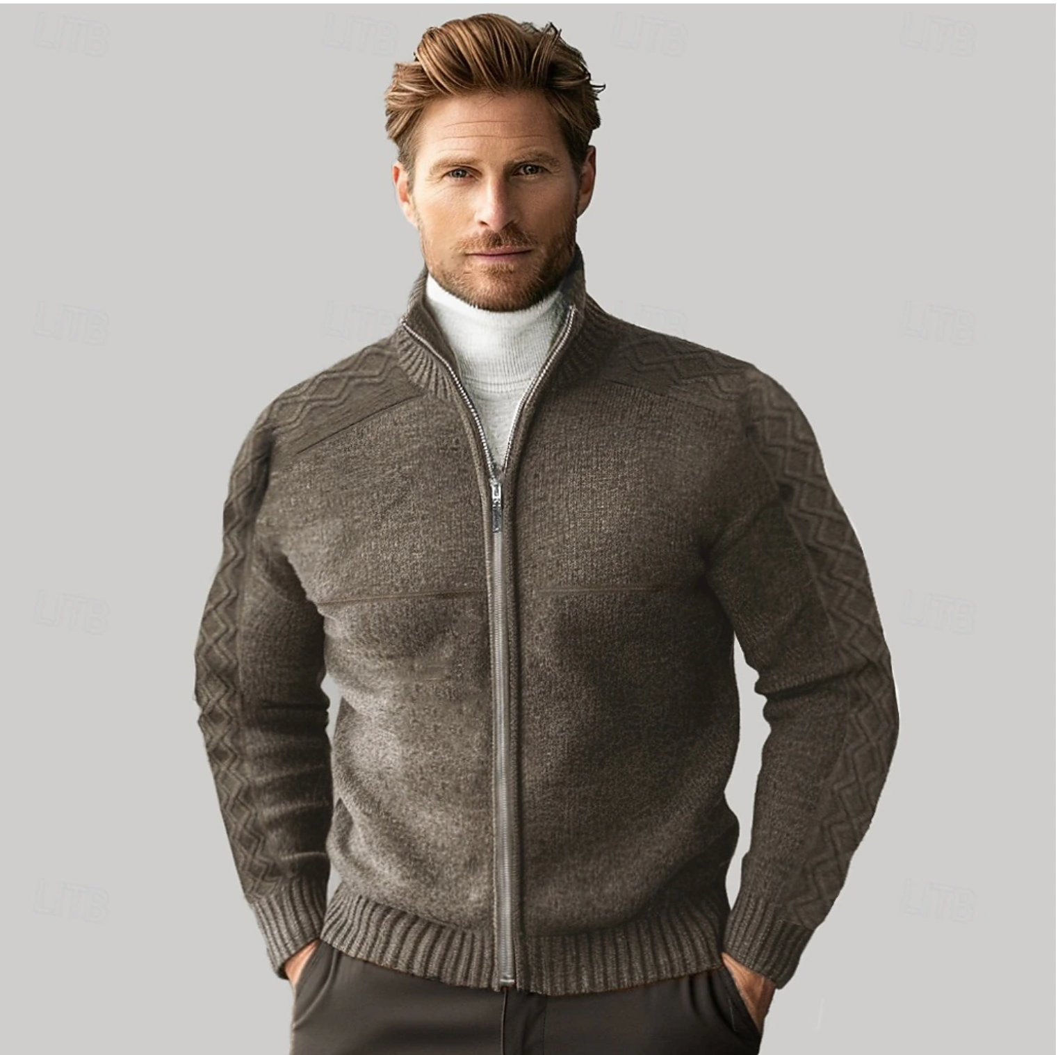 Heren Kasjmier Zip Sweater