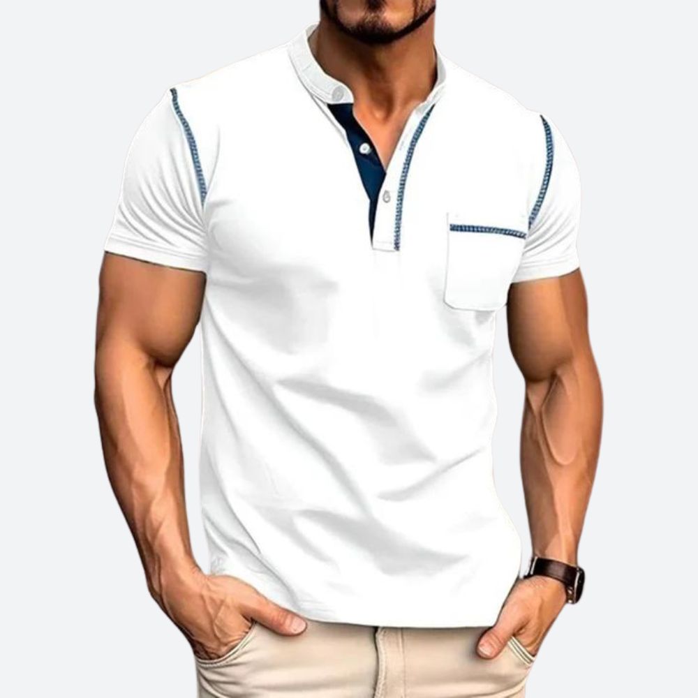 Casual Henley Shirt met Borstzak voor Heren