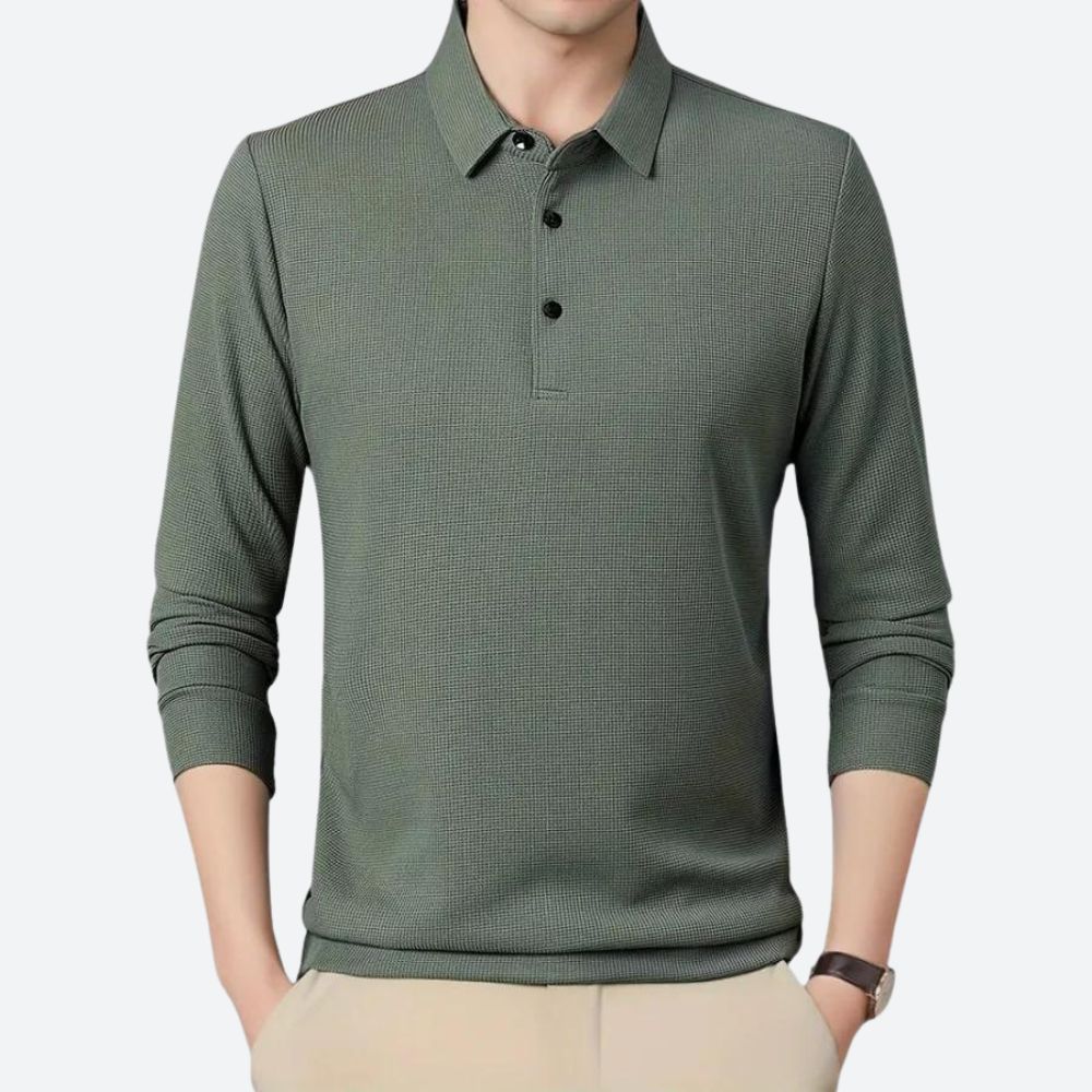 Casual Polo Shirt met Lange Mouwen voor Heren