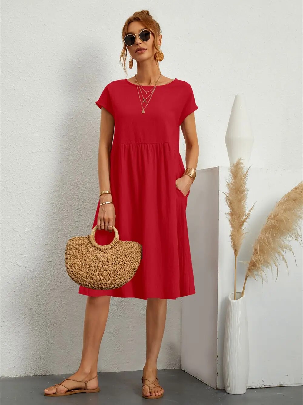 Elegante midi zomerjurk voor dames