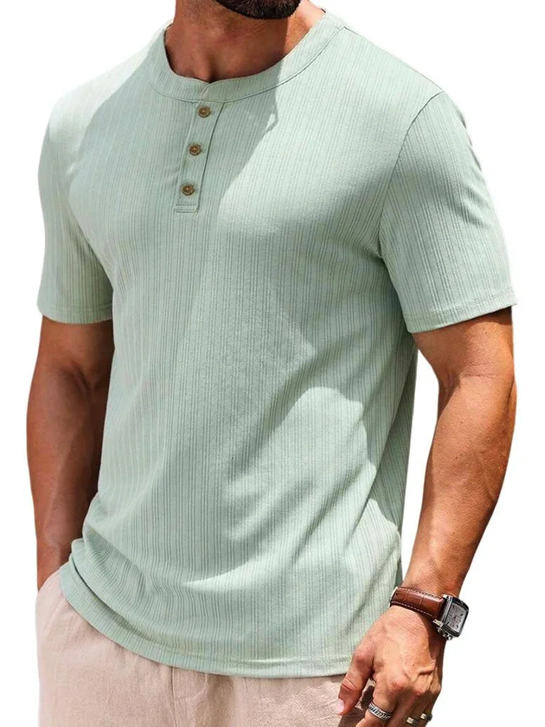 Casual T-shirt met knoopjes voor Mannen