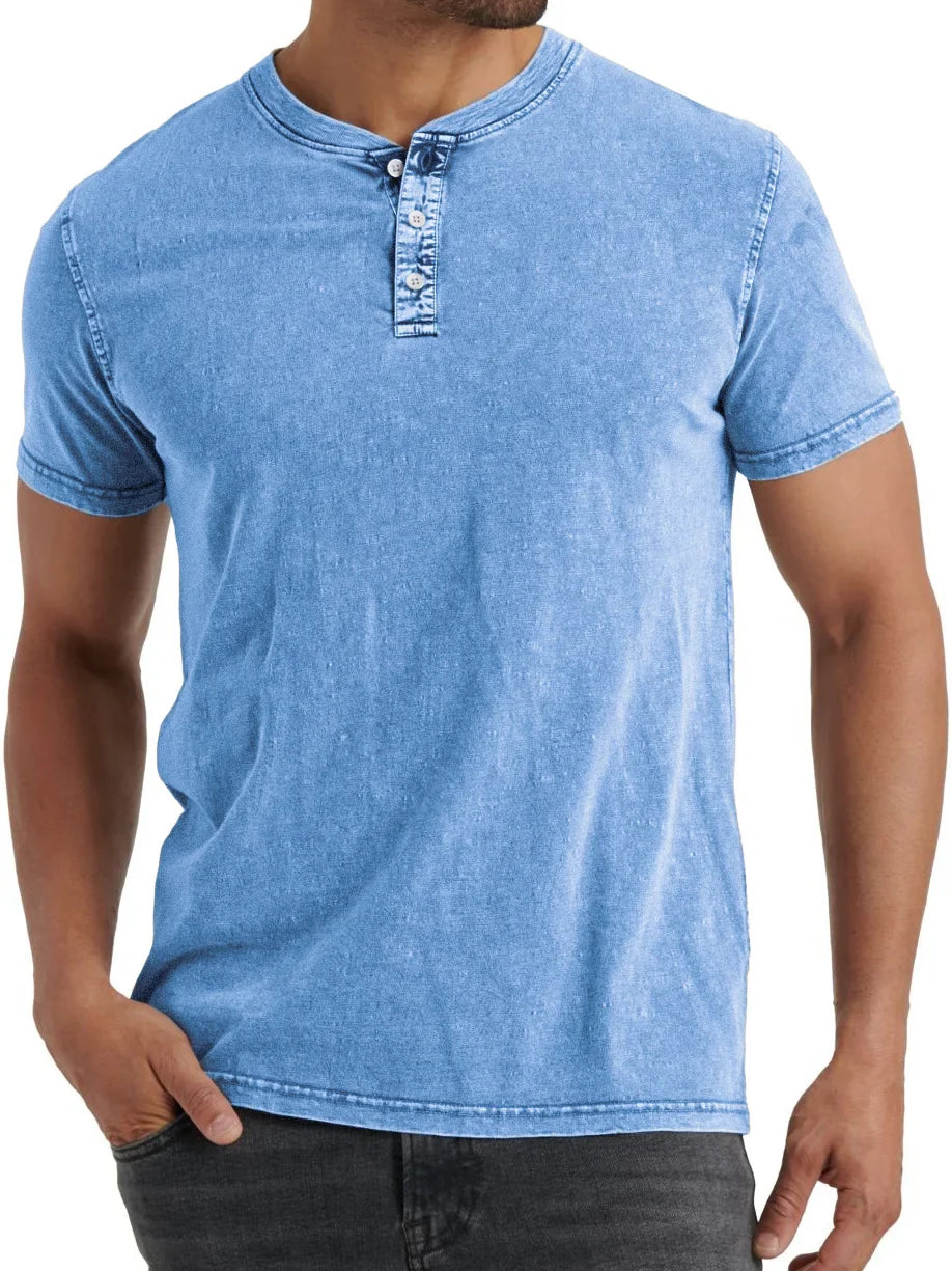 Ademend Henley T-Shirt voor Mannen