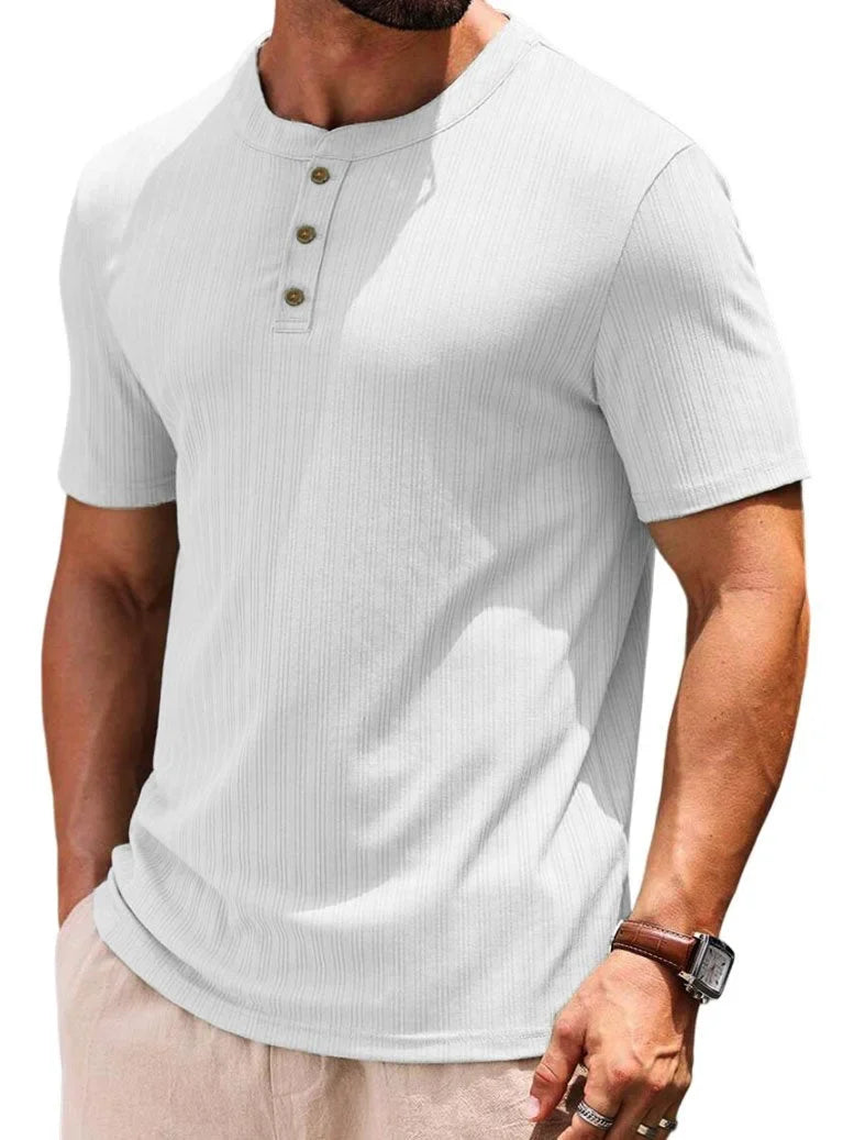 Casual T-shirt met knoopjes voor Mannen