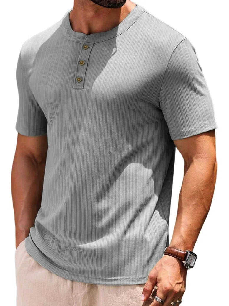Casual T-shirt met knoopjes voor Mannen