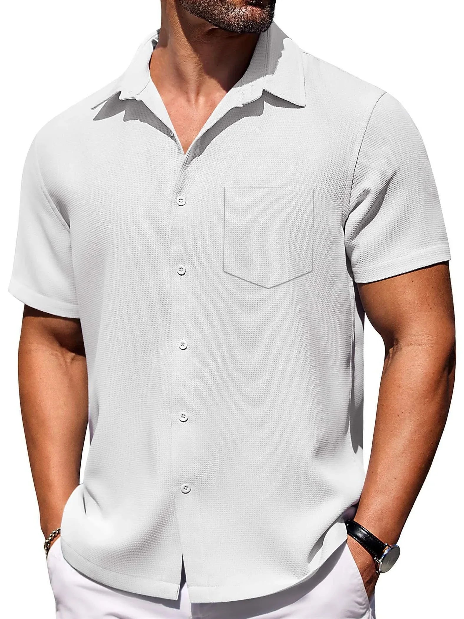Lichtgewicht zomershirt met korte mouwen voor heren