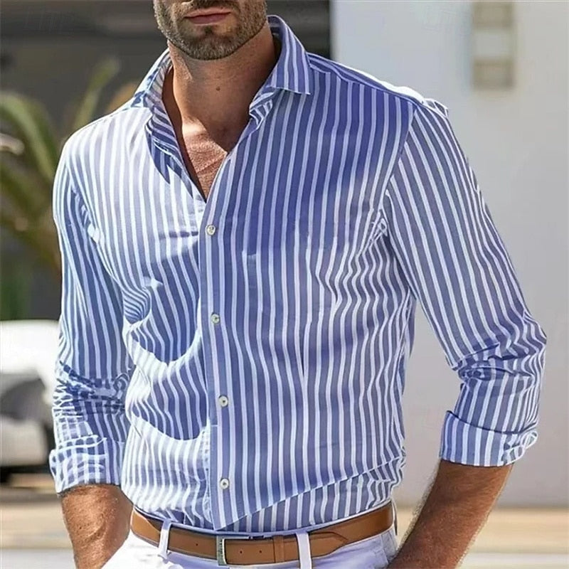 Bart - Casual Gestreept Herenshirt